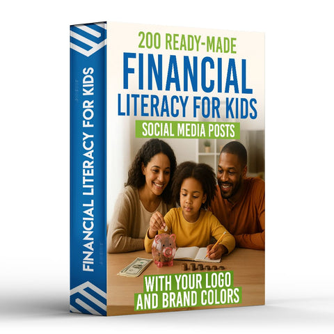 Financial Literacy for Kids Social Media Posts Tips Infographics