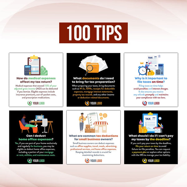 260 NEW Tax Preparation Posts for Social Media