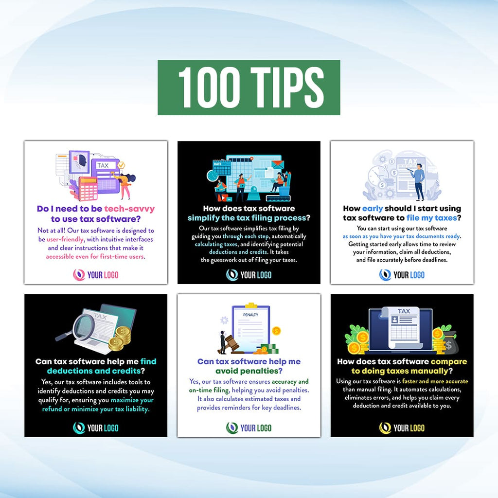 Software Posts 200 Tax Software Posts for Social Media – Social Media Images