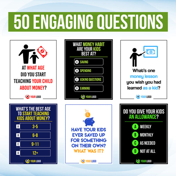Financial Literacy for Kids Social Media Posts Tips Infographics