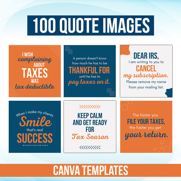 300 Tax Preparation Posts for Social Media - Canva Templates