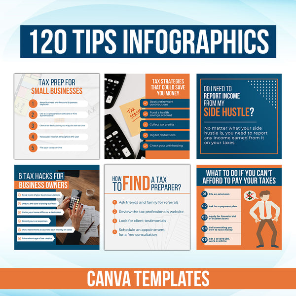 300 Tax Preparation Posts for Social Media - Canva Templates